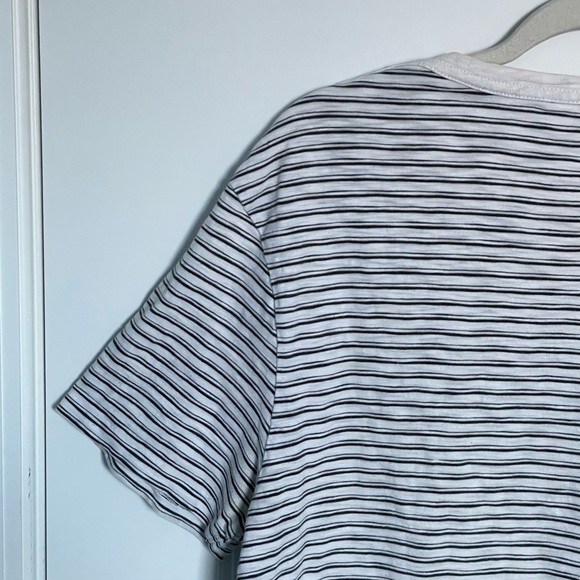 All Saints Gray White Striped Crewneck Short Sleeve T-Shirt - 29953 - Picture 8 of 14